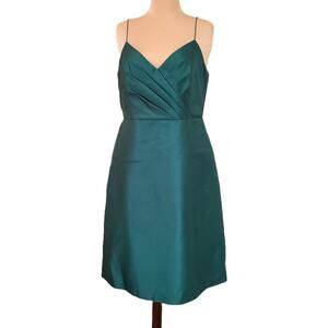 New Alfred Sung D777 Satin Cocktail Dress size 16 Hunter